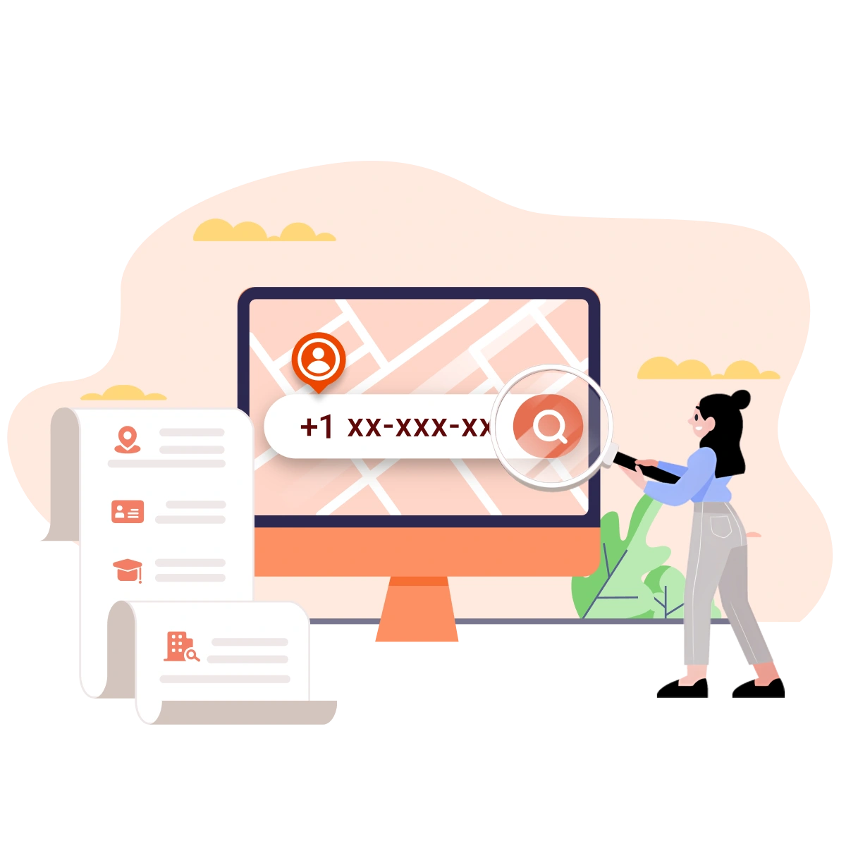 ค้นหาข้อมูลเกี่ยวกับบุคคลโดยใช้หมายเลขโทรศัพท์