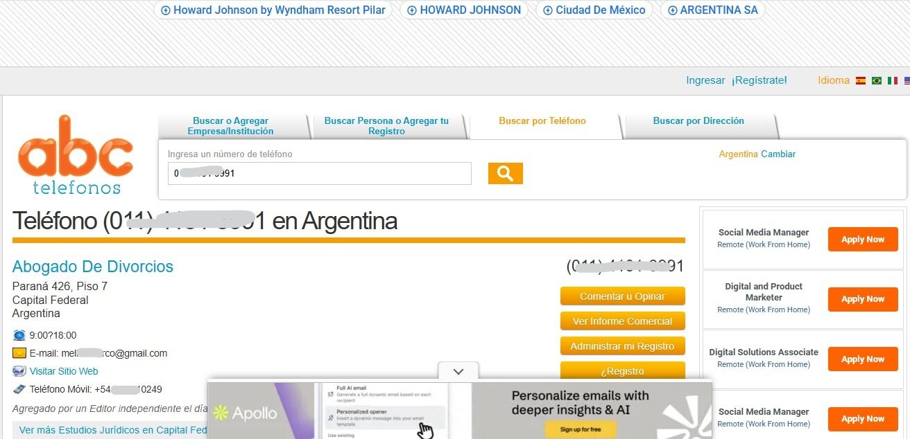 How to Know Who Owns a Phone Number in Argentina?
