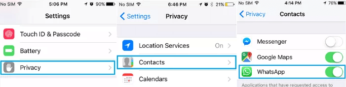 sincronización de contactos de WhatsApp